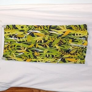 Bob Mackie Tropical Paradise Colorful Knit Stretch Gaucho Pants Cropped Size XS